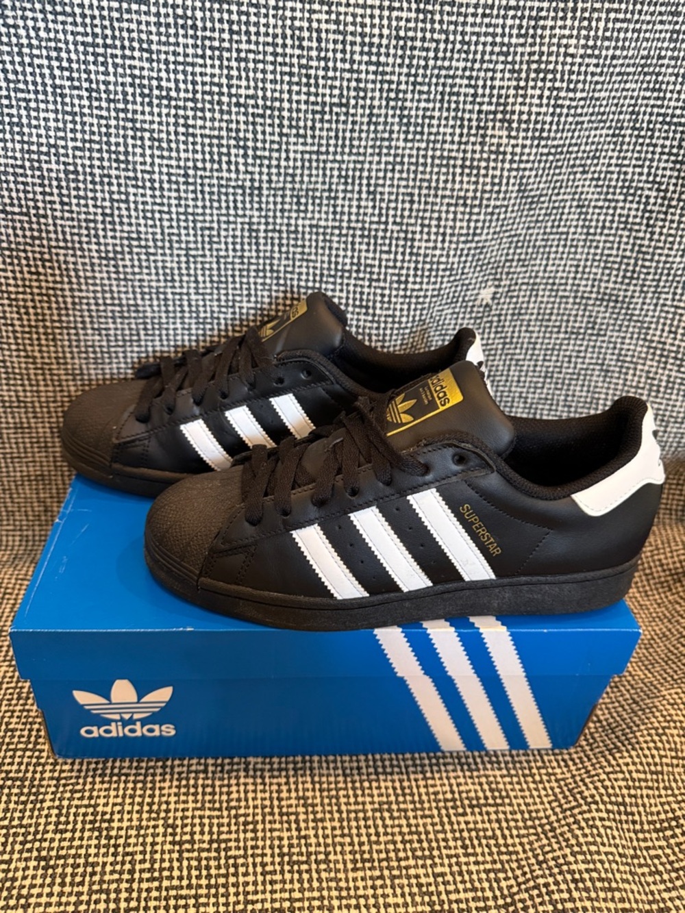 adidas Navy and White Superstar Sneakers